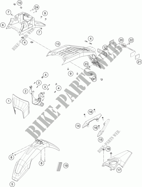 PLASTICS for HVA 701 SUPERMOTO 2017